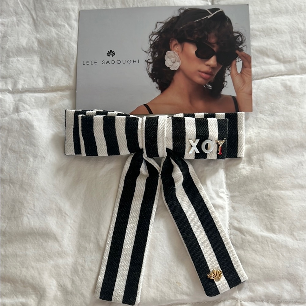 Lele Sadoughi Black and White Statement Hair Bow